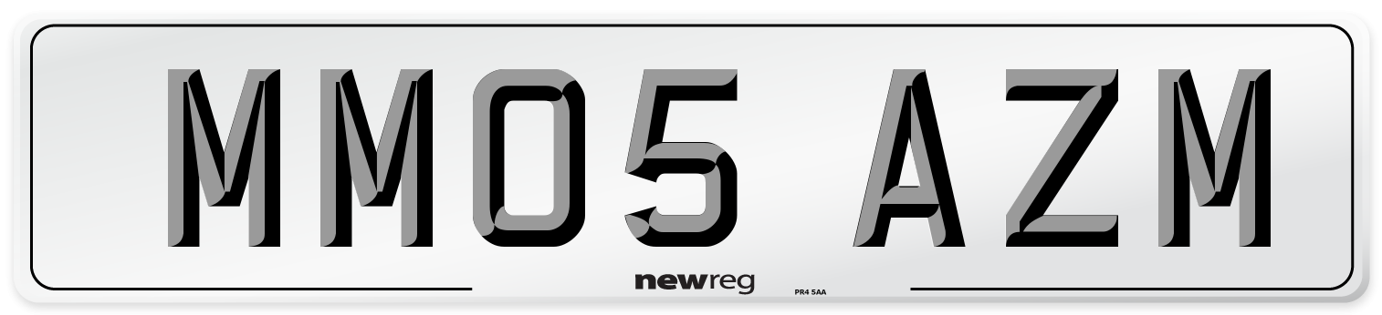 MM05 AZM Number Plate from New Reg